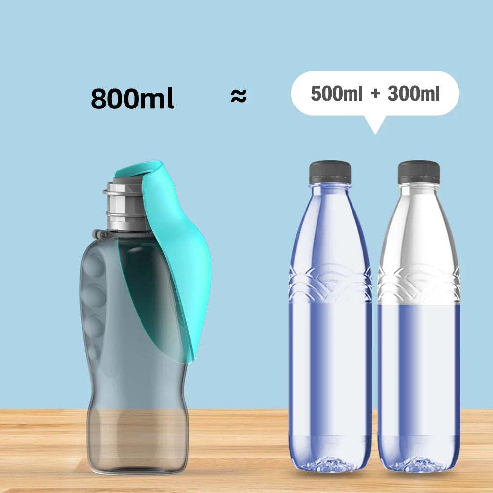 800ml Portable Dog Water Bottle for Walks, Hiking & Travel