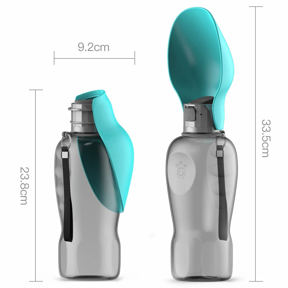 800ml Portable Dog Water Bottle for Walks, Hiking & Travel